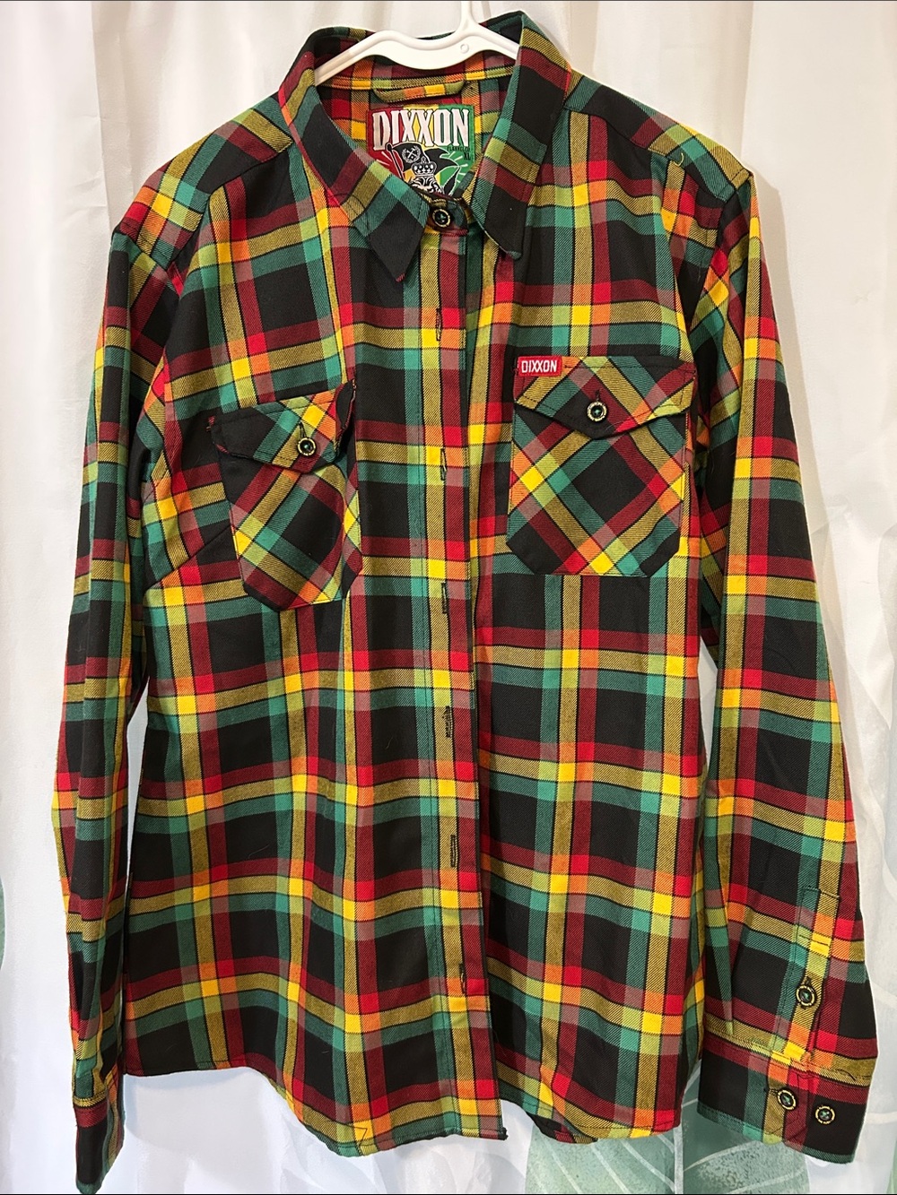 DIXXON “The Kush” Men’s Red Green Yellow Plaid Flannel Shirt